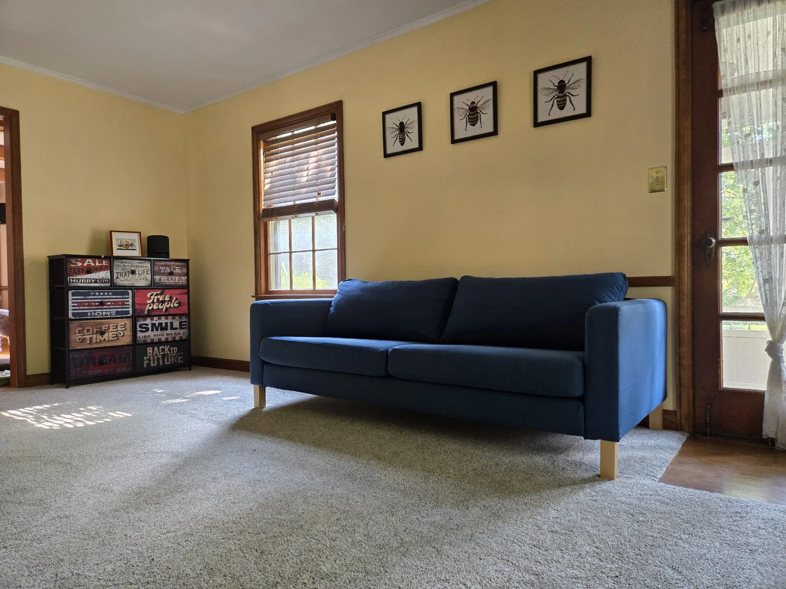 Minimalist bonus room interior with plush, wall-to-wall carpeting from Yoder Floors and Co. that creates a warm, comfortable, and quiet atmosphere.