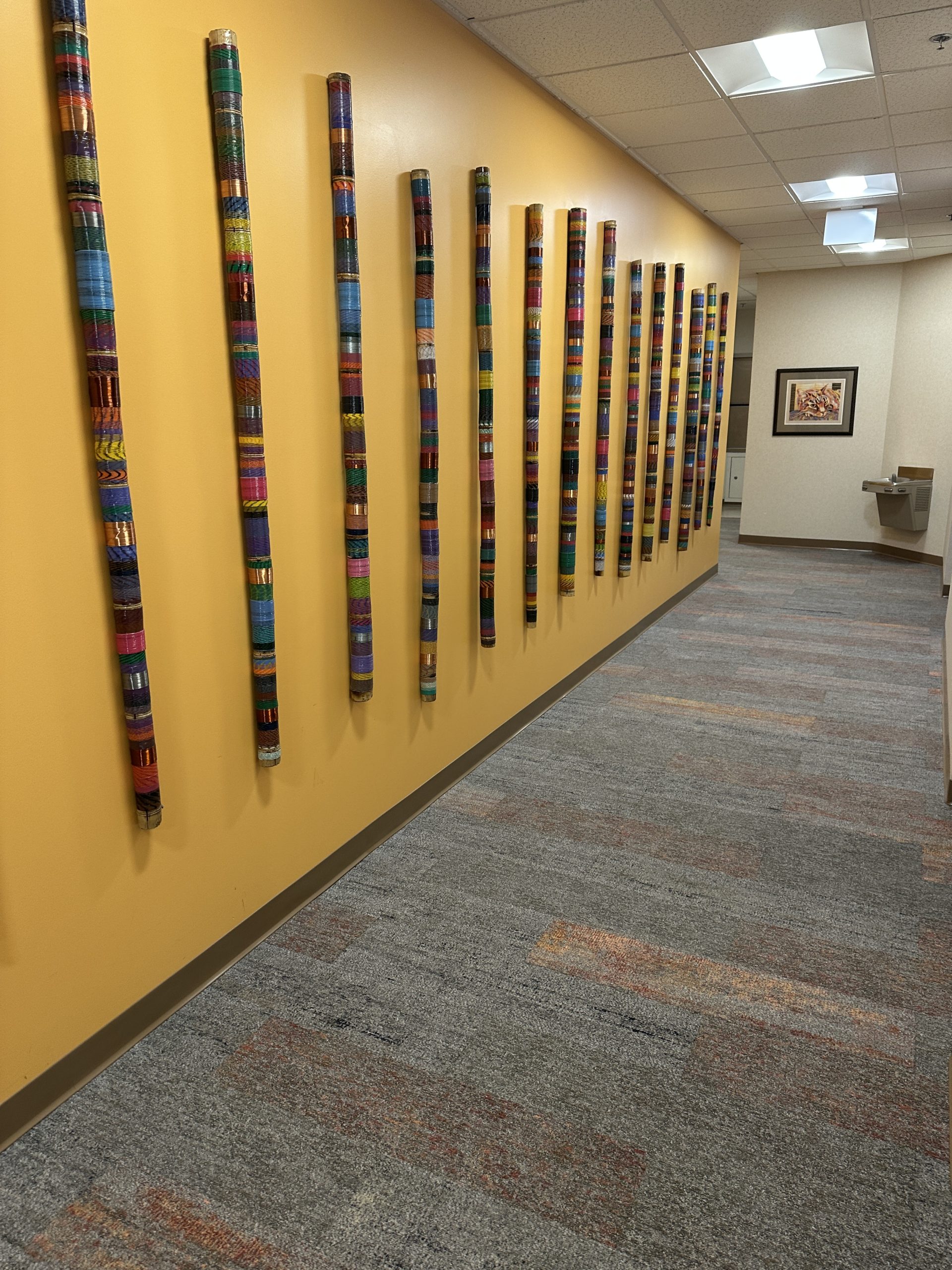 Textured carpet tile from Yoder Floors provides a durable and professional foundation in the highly trafficked hallway of a Columbus commercial business.