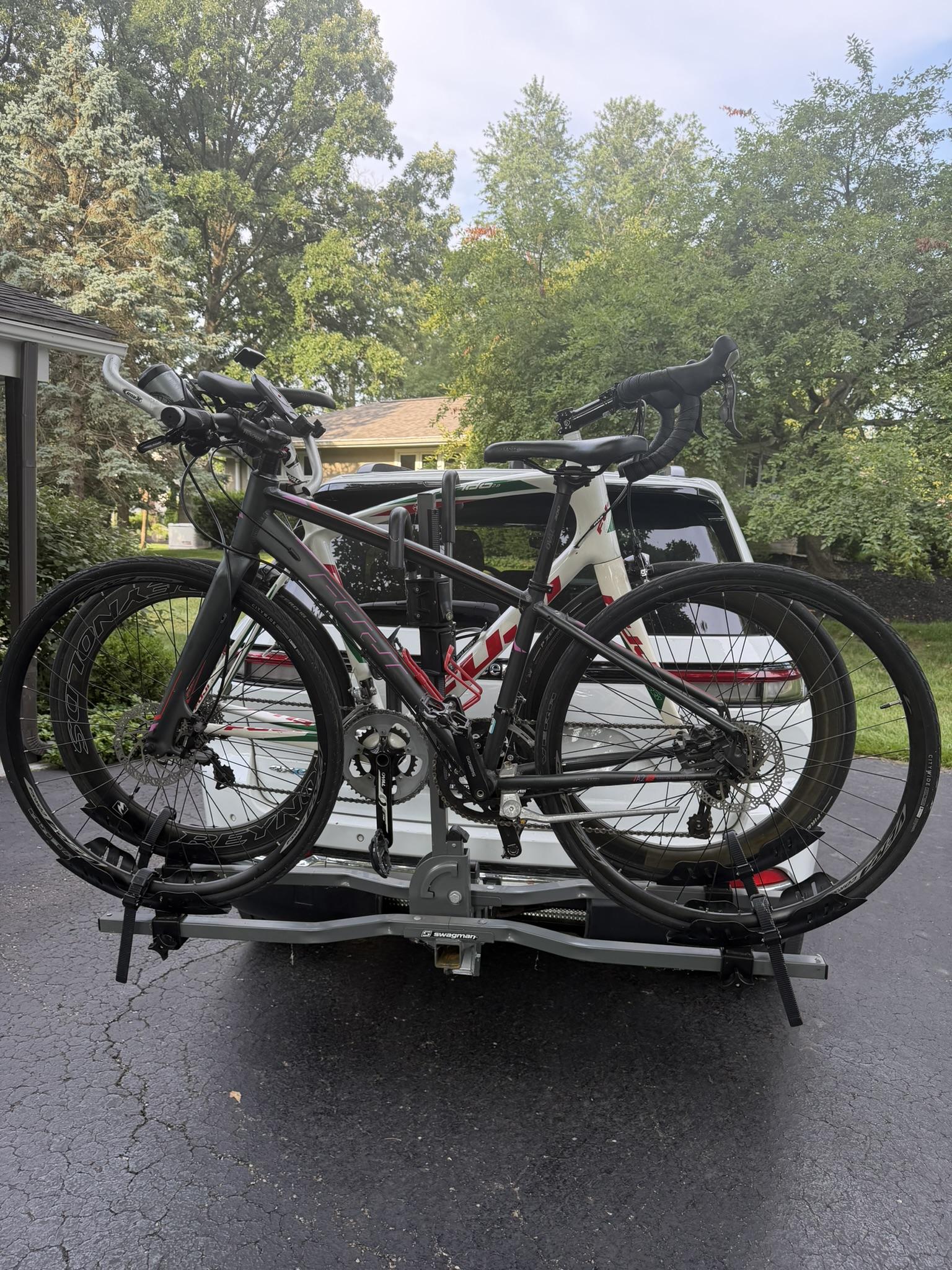 Julie and Sheldon Yoders' bikes loaded up and ready for a training ride.